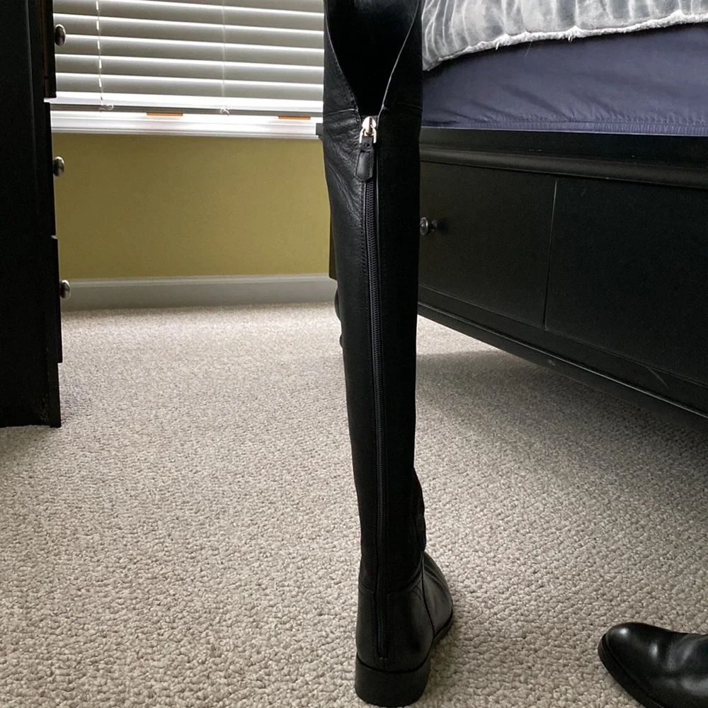Tory Burch Vintage Buffalo Leather Over The Knee Boots - Picture 4 of 10